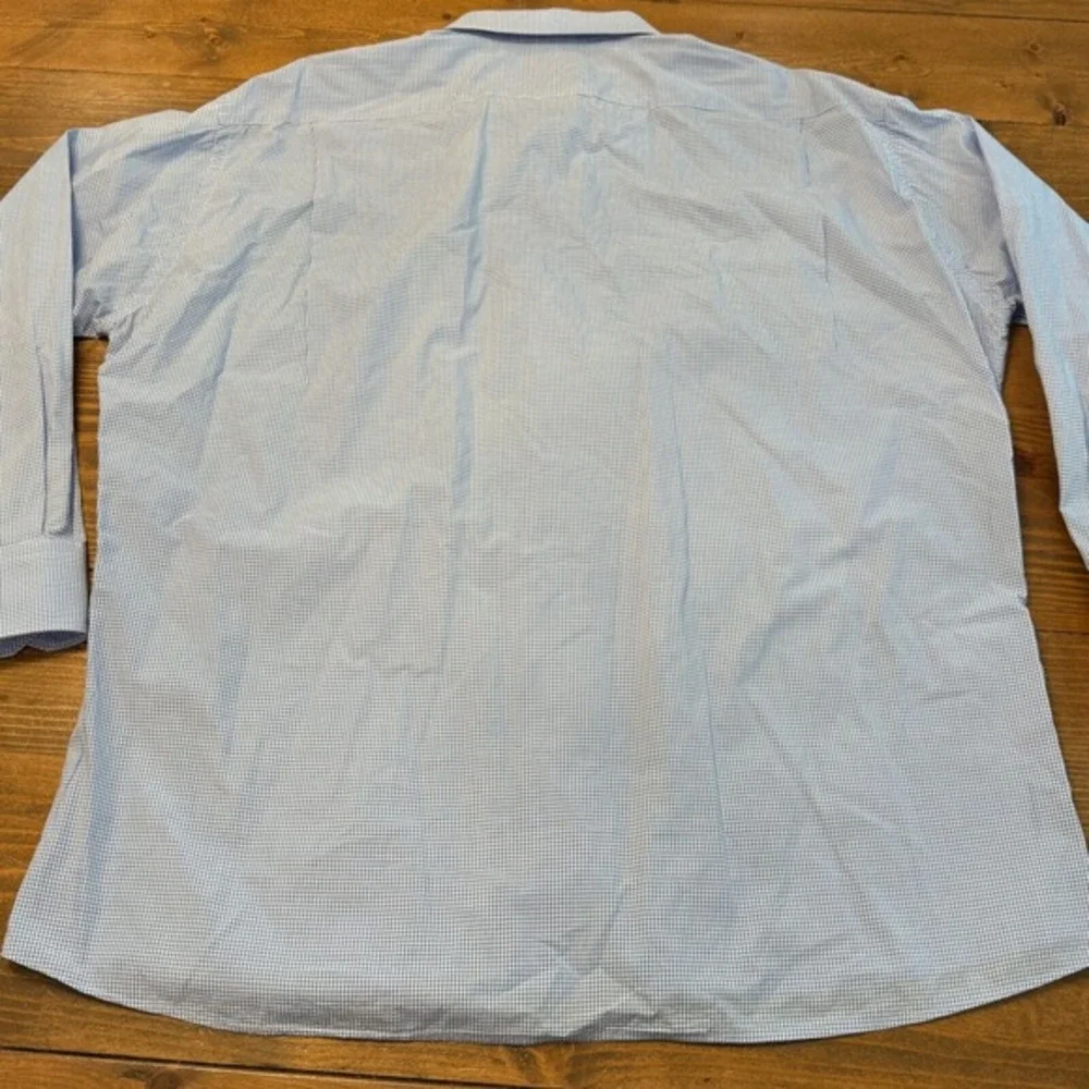 Gitman Bros Button Up Dress Shirts 19.5 - 37 Purple Blue Gingham‎ USA LOT OF 2